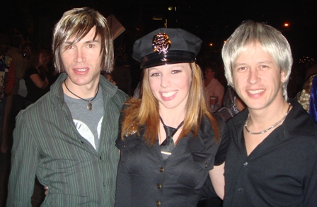 police girl and dudes with wigs