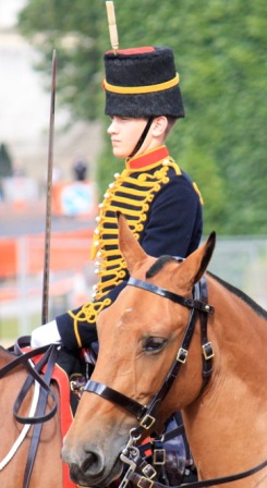 hot boy on horseback guard